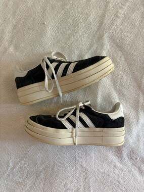 Adidas Gazelle Bold Platform Sneakers in Black and White